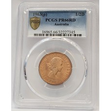 AUSTRALIA 1963 . HALF 1/2 PENNY . PROOF